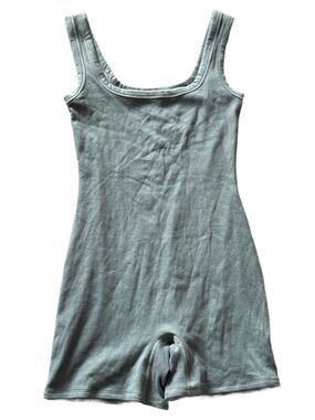 SKIMS Ribbed Shorts Onesie Medium Steel Blue NWOT